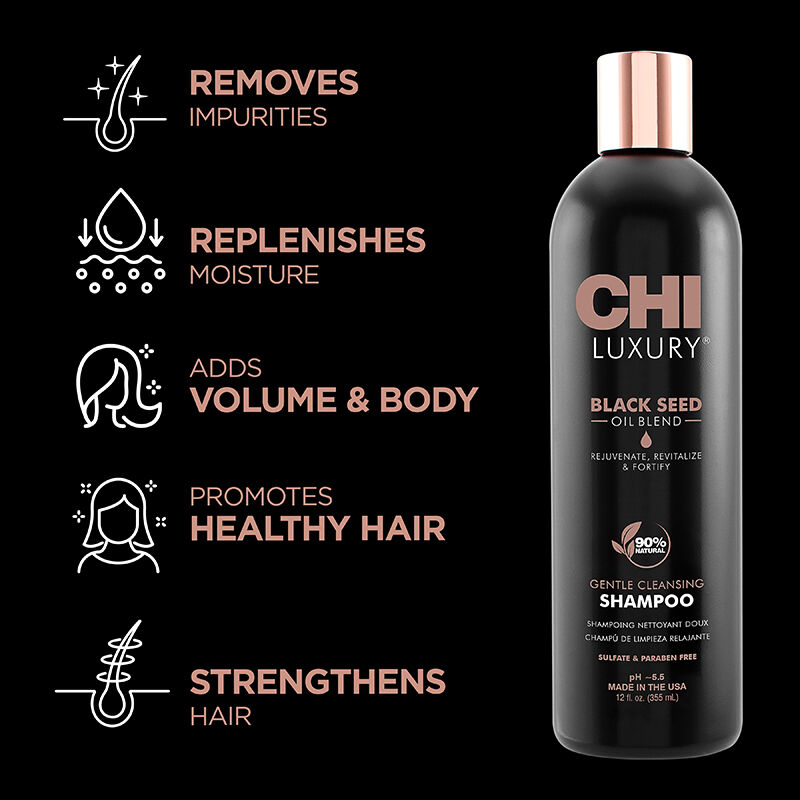 CHI Luxury Black Seed Oil Blend Gentle Cleansing Shampoo 355ML - Image 2