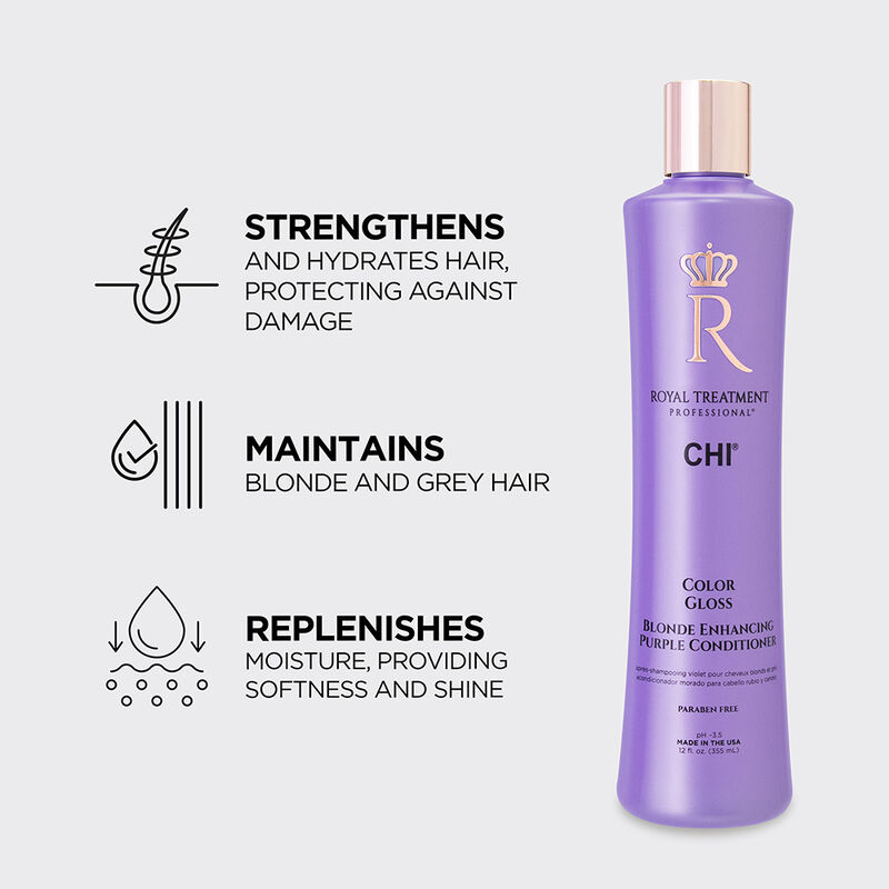 CHI Royal Treatment Color Gloss Blonde Enhancing Purple Conditioner 355ML - Image 2