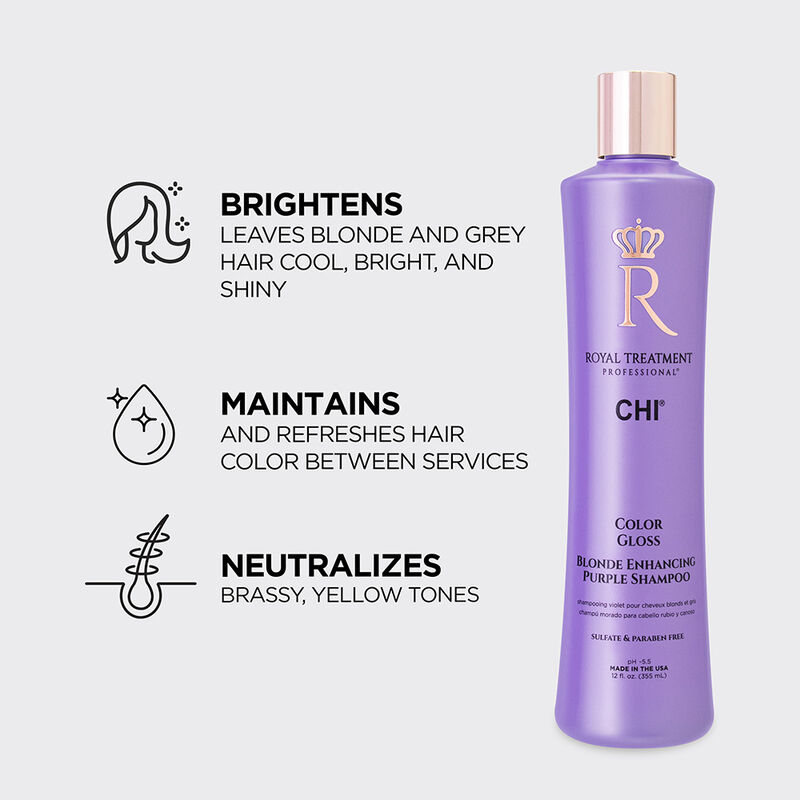 CHI Royal Treatment Color Gloss Blonde Enhancing Purple Shampoo 355ML - Image 2